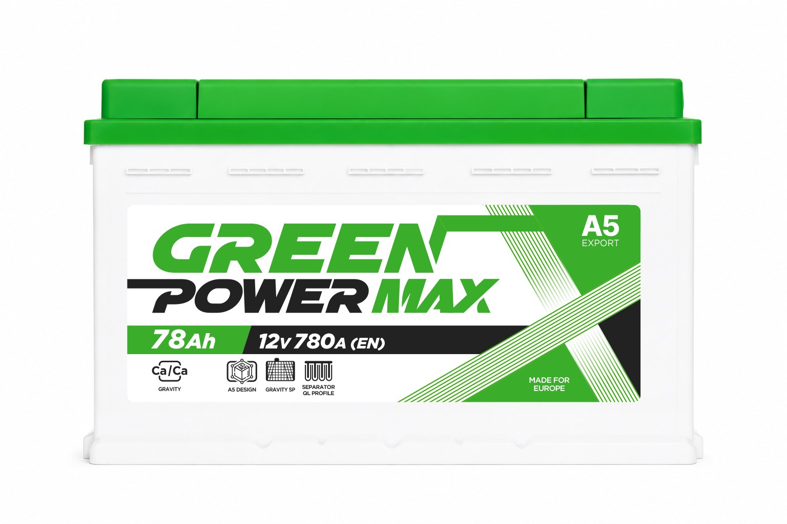 Акумуляторна батарея А5 GREEN POWER MAX 6ст-78АЗ(1) (L3) 780A 12v (В03) (STD)